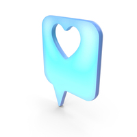 Blue Heart Chat Notification Symbol PNG & PSD Images