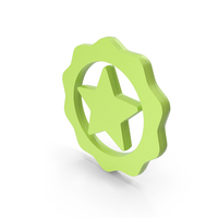 Green Circular Star Rating Symbol PNG & PSD Images