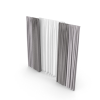 Wide Brown Curtains with Tulle PNG & PSD Images