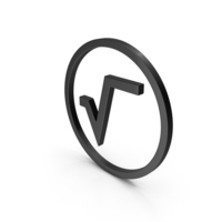 Black Circular Square Root Icon PNG & PSD Images