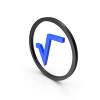 Black & Blue Circular Square Root Icon PNG & PSD Images