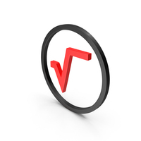 Black & Red Circular Square Root Icon PNG & PSD Images