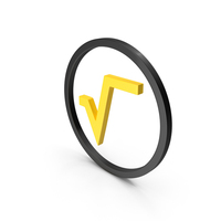 Black & Yellow Circular Square Root Icon PNG & PSD Images