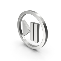 Silver Circular Play Pause Icon PNG & PSD Images