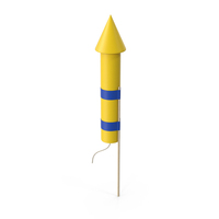 Yellow Firework Rocket PNG & PSD Images