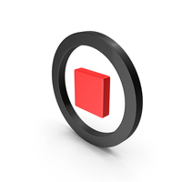 Black & Red Circular Stop Icon PNG & PSD Images