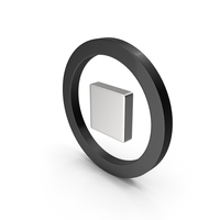 Black & Silver Circular Stop Icon PNG & PSD Images