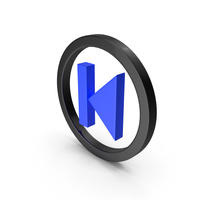 PLAY PREVIOUS ICON BLUE BLACK PNG & PSD Images