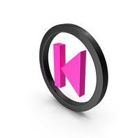 Black & Pink Circular Play Previous Track Icon PNG & PSD Images