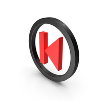 Black & Red Circular Play Previous Track Icon PNG & PSD Images