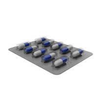 Blister Pack With Blue And White Pills PNG & PSD Images