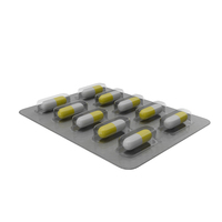 Blister Pack With Yellow And White Pills PNG & PSD Images