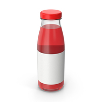Red Juice Bottle With Label PNG & PSD Images