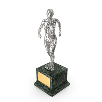 Silver Female Marathon Trophy PNG & PSD Images