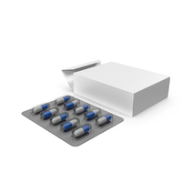 Blue And White Capsule Blister Pack With Box PNG & PSD Images