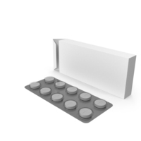 Tablet Blister with Box PNG & PSD Images