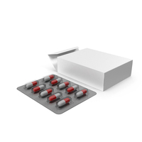 Red And White Capsule Blister Pack With Box PNG & PSD Images