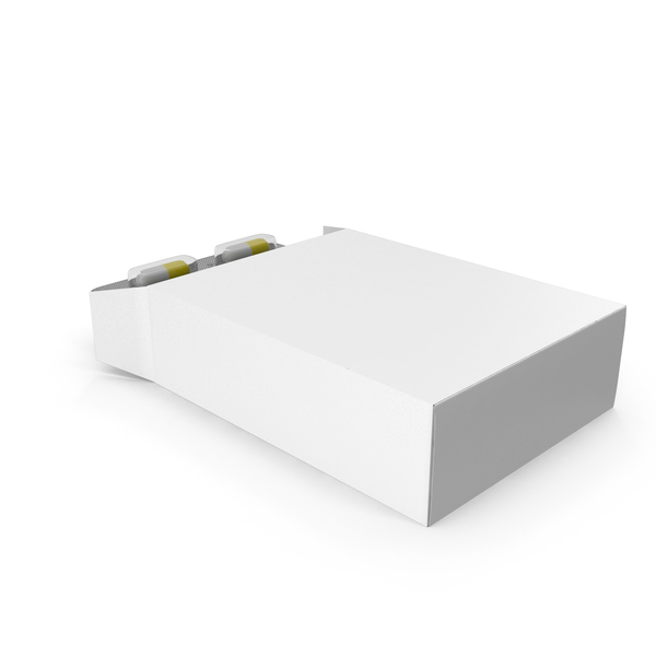 Tablet Blister Pack With Yellow And White Capsules In A Box PNG & PSD Images