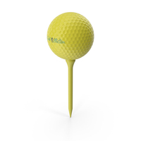 Golf Ball and Tee Yellow PNG & PSD Images