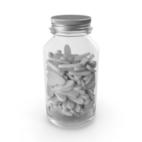 Clear Glass Bottle With White Pills PNG & PSD Images