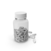 Clear Glass Bottle With White Pills PNG & PSD Images