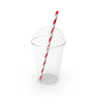 Empty Plastic Cup with Straw PNG & PSD Images