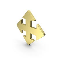 MOVE ARROW SYMBOL GOLD PNG & PSD Images