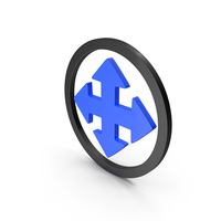 MOVE ARROW SYMBOL BLUE BLACK PNG & PSD Images
