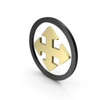 MOVE ARROW SYMBOL GOLD BLACK PNG & PSD Images