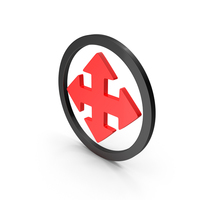 MOVE ARROW SYMBOL RED BLACK PNG & PSD Images