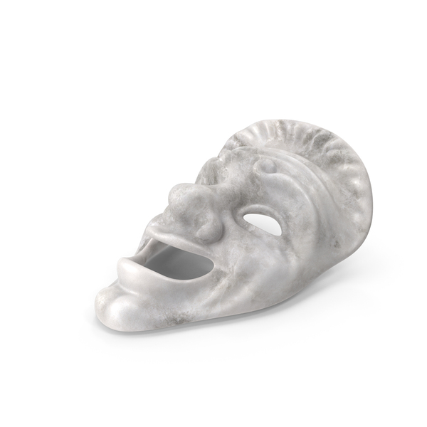 Theatre Comedy Mask White Marble PNG & PSD Images