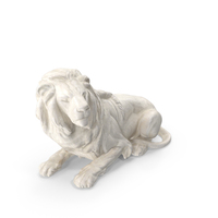 White Outdoor Marble Lion Sculpture PNG & PSD Images