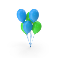 Blue & Green Balloons PNG & PSD Images