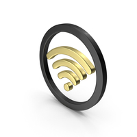 WIFI ICON GOLD BLACK PNG & PSD Images