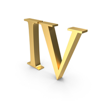 Golden Roman Number IV PNG & PSD Images
