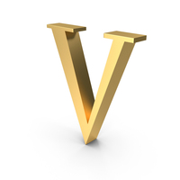 Golden Roman Number V PNG & PSD Images