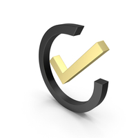 RIGHT TICK ICON GOLD BLACK PNG & PSD Images