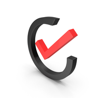 RIGHT TICK ICON RED BLACK PNG & PSD Images