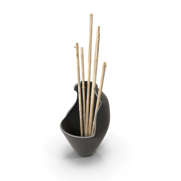 Bamboo Sticks In Clay Vase PNG & PSD Images