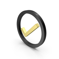 RIGHT MARK CIRLCE GOLD BLACK PNG & PSD Images