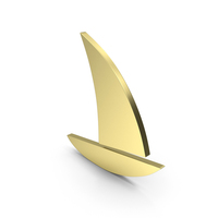 SAIL BOAT SIGN GOLD PNG & PSD Images