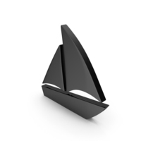 SAIL BOAT SYMBOL BLACK PNG & PSD Images