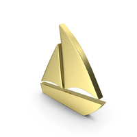 SAIL BOAT SYMBOL GOLD PNG & PSD Images