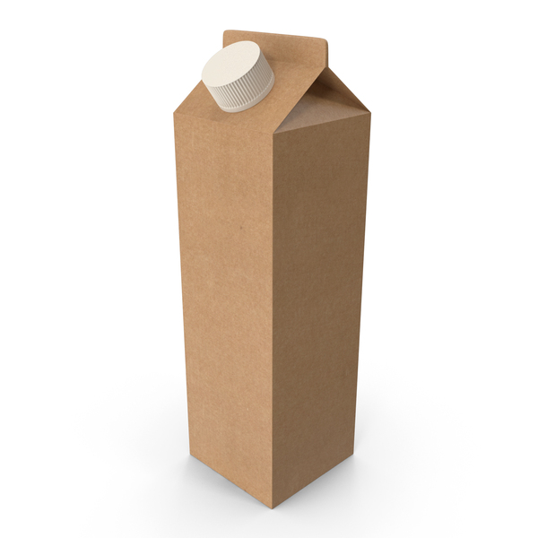 Tall Brown Carton With Cap PNG & PSD Images