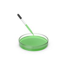 Petri Dish With Green Liquid And Dropper PNG & PSD Images