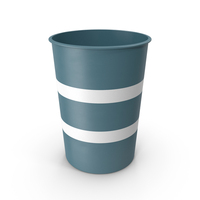 Blue & White Striped Trash Can PNG & PSD Images
