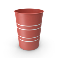 Red & White Striped Trash Can PNG & PSD Images