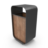 Wooden Modern Trash Can PNG & PSD Images
