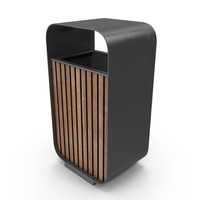 Wooden Striped Modern Trash Can PNG & PSD Images