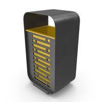 Yellow & Gray Modern Trash Can PNG & PSD Images
